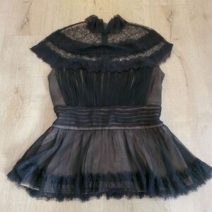 Tadashi Silk Black Shirt